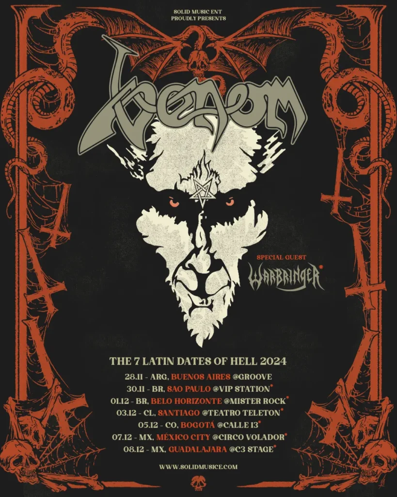 Venom em duas datas no Brasil agora em novembro! (SHOWS)