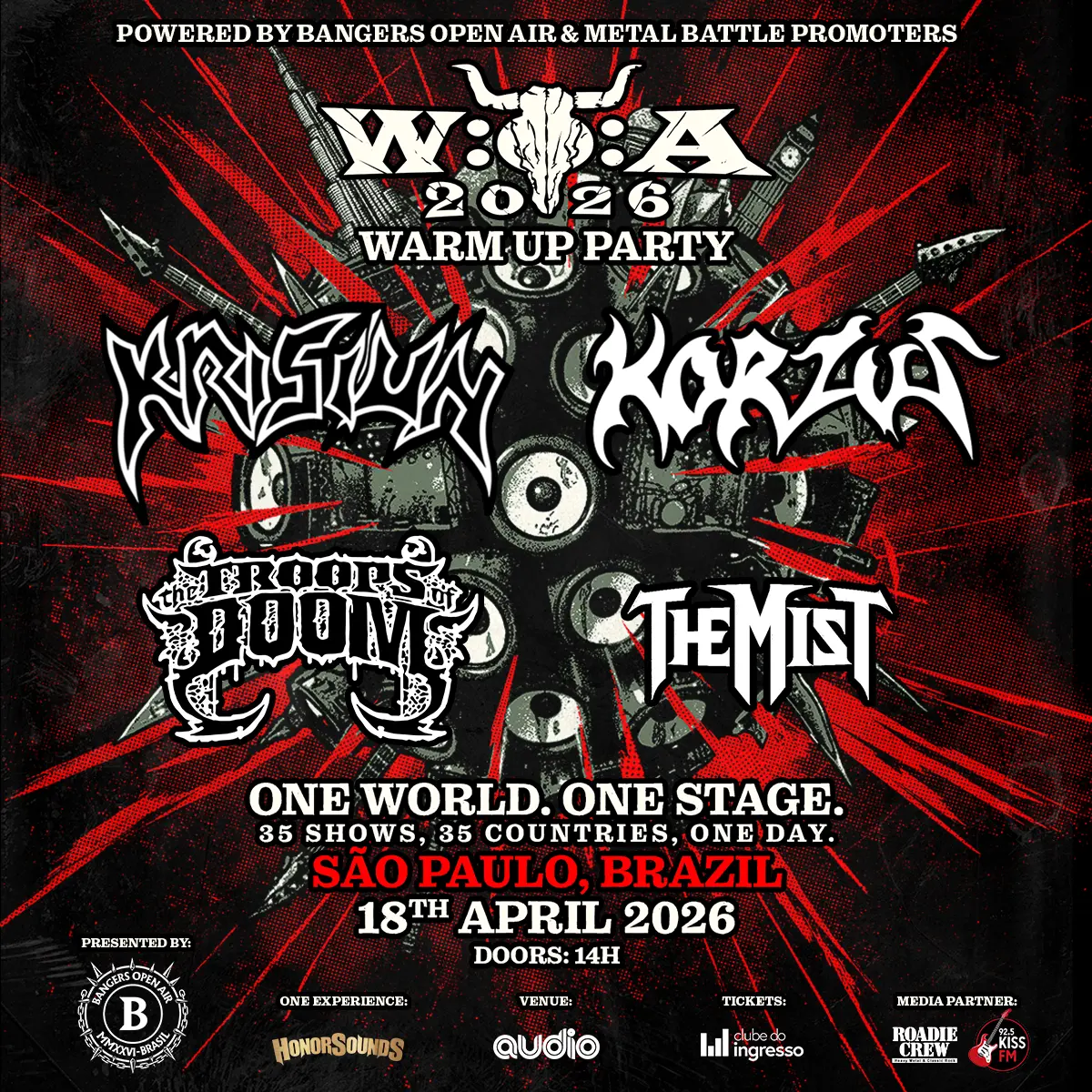 Party On Wacken 2026 – Audio Club, São Paulo/SP (18/04/2026)