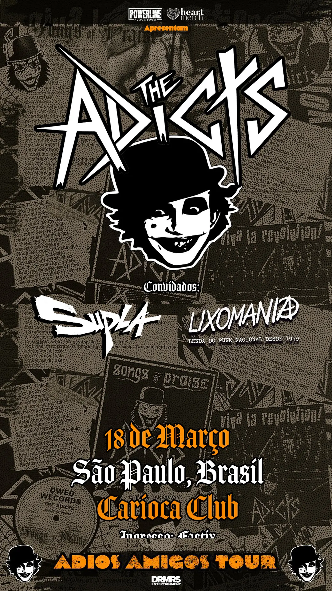 The Adicts se despede dos palcos em São Paulo: lenda do punk britânico faz show histórico no Carioca Club