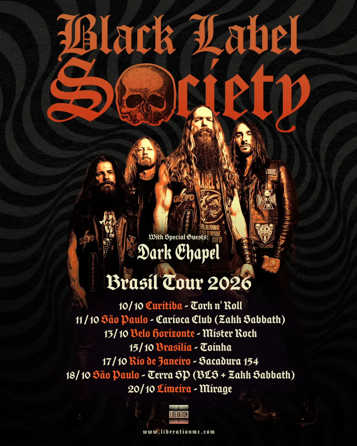 Black Label Society confirma extensa turnê brasileira em outubro com shows em seis cidades e participação especial do Zakk Sabbath