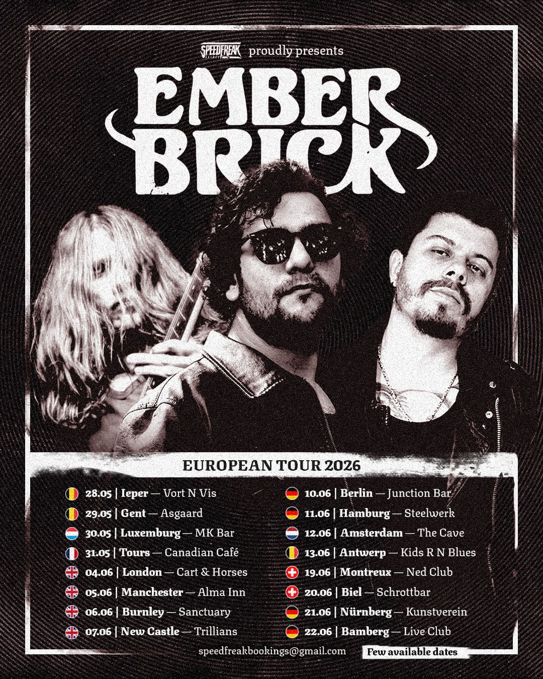 Ember Brick leva o peso do Stoner/Doom Metal brasileiro para uma extensa turnê pela Europa