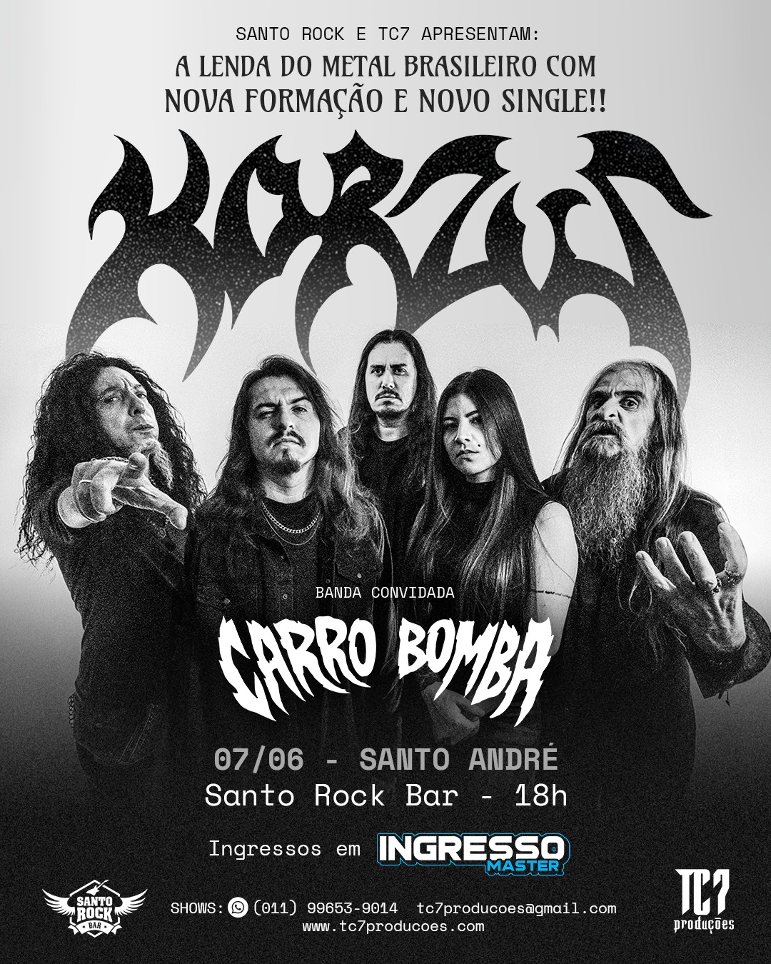 Korzus – Santo Rock Bar, Santo André/SP (07/06/2026)