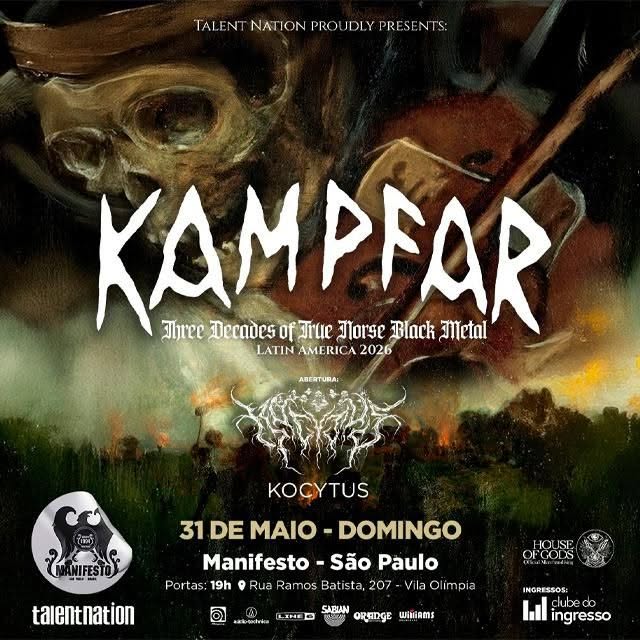 Kampfar – Manifesto Bar, São Paulo/SP (31/05/2026)