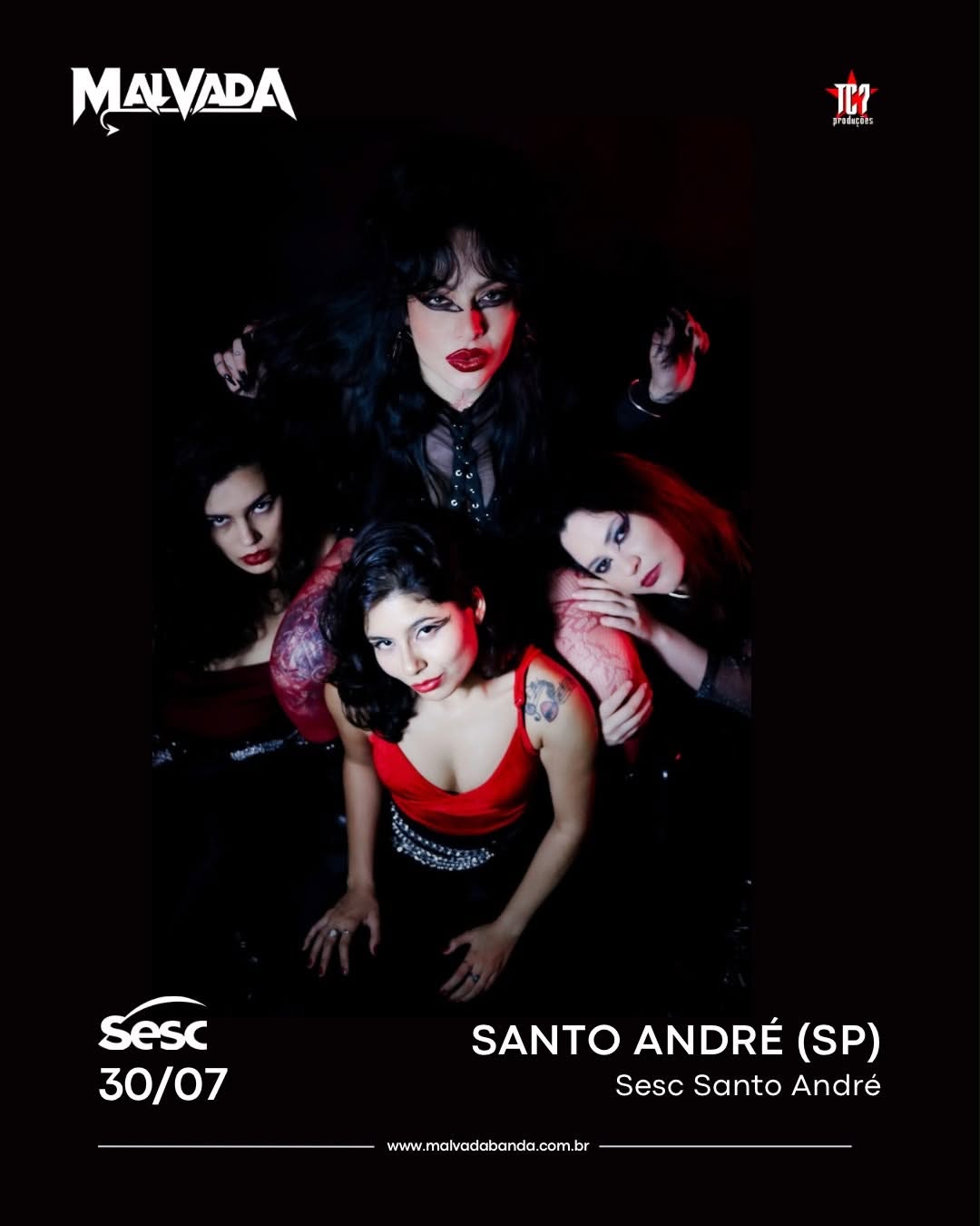 Malvada faz show gratuito no Sesc Santo André nesta quinta-feira (30)
