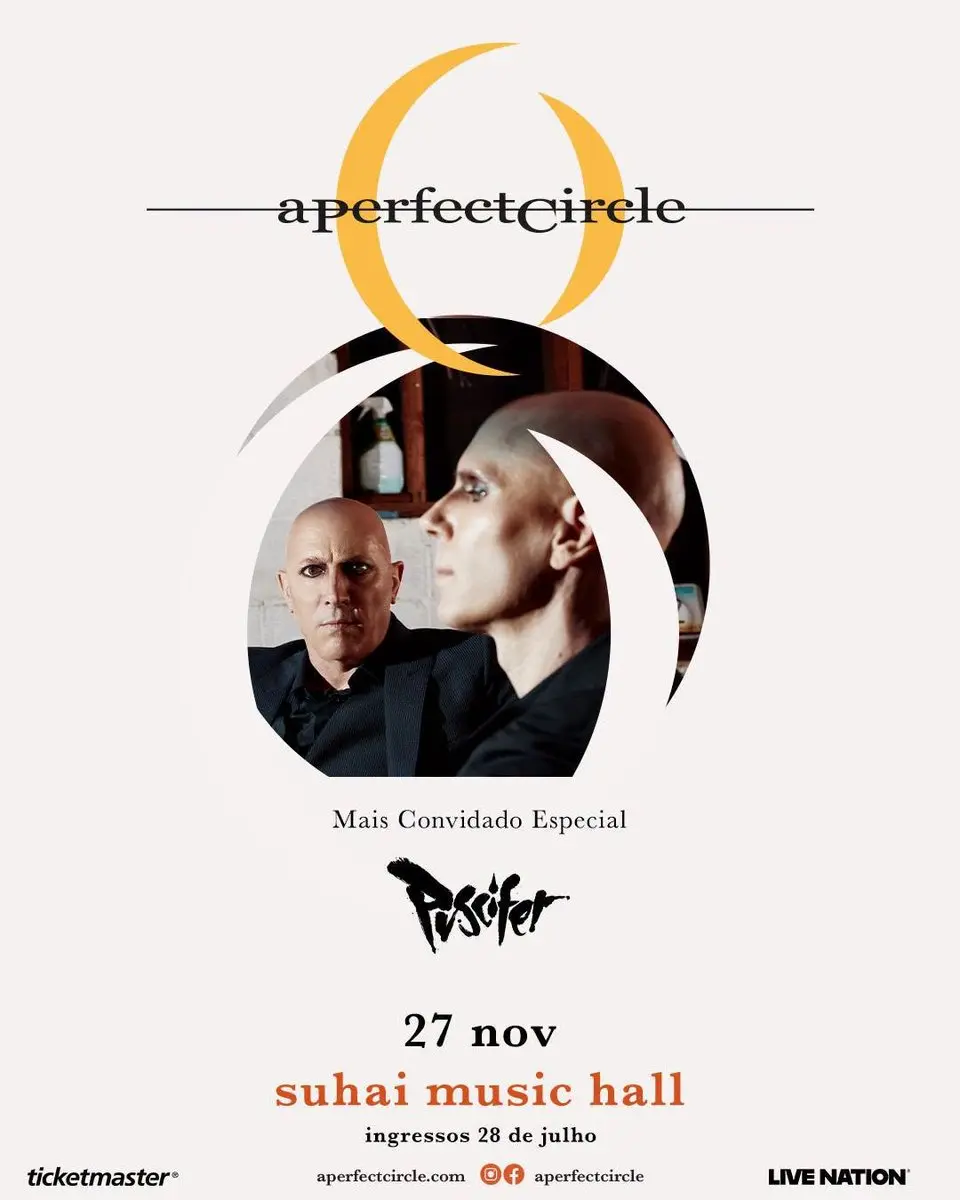 A Perfect Circle anuncia retorno ao Brasil após mais de uma década com show único em São Paulo ao lado do Puscifer