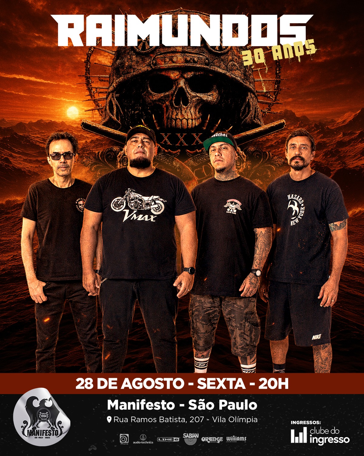 Raimundos celebram 30 anos de carreira com show especial no Manifesto Bar