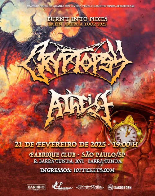 cryptosy e atheist unica apresentacao no Brasil
